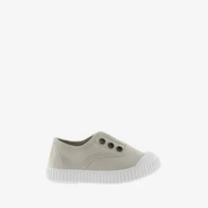 Bamba de Lona sin Cordones Beige