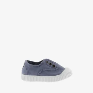 Bamba de Lona sin Cordones Azul